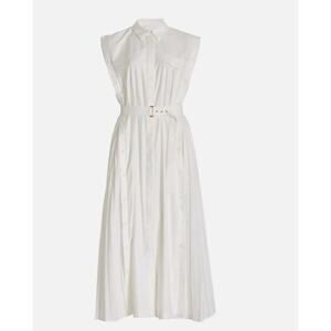 Acler Sleeveless Front Button Dress White Womens Size 6 (No BELT)